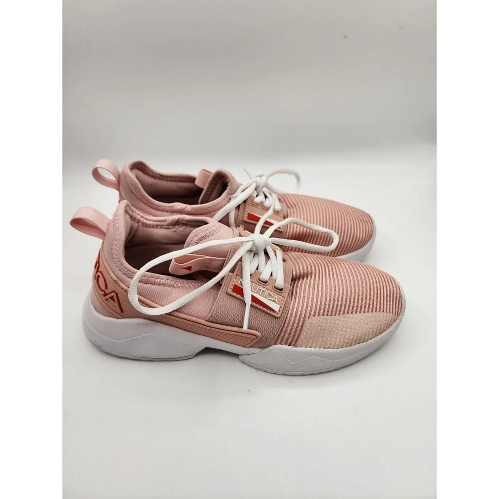 Nautica Nuray 2 Pink Ribbed Knit Athletic Running Sneakers Size 6.5